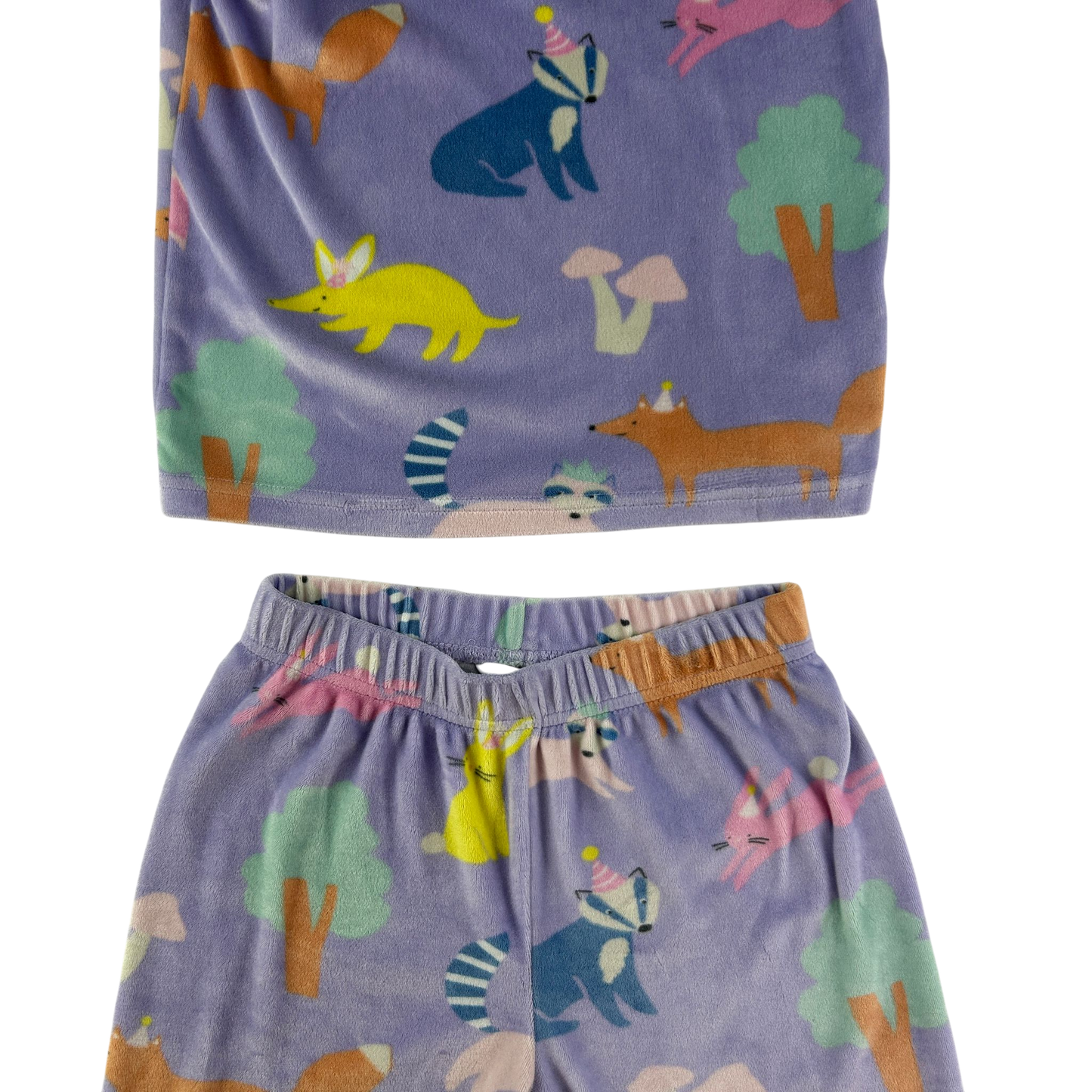 M&S Pyjama Set 5-6 Years Purple Animal Print