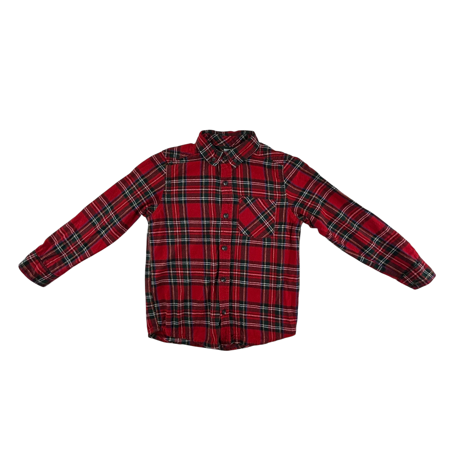 Tu Shirt 7-8 Years Red Tartan Check Long Sleeve Cotton
