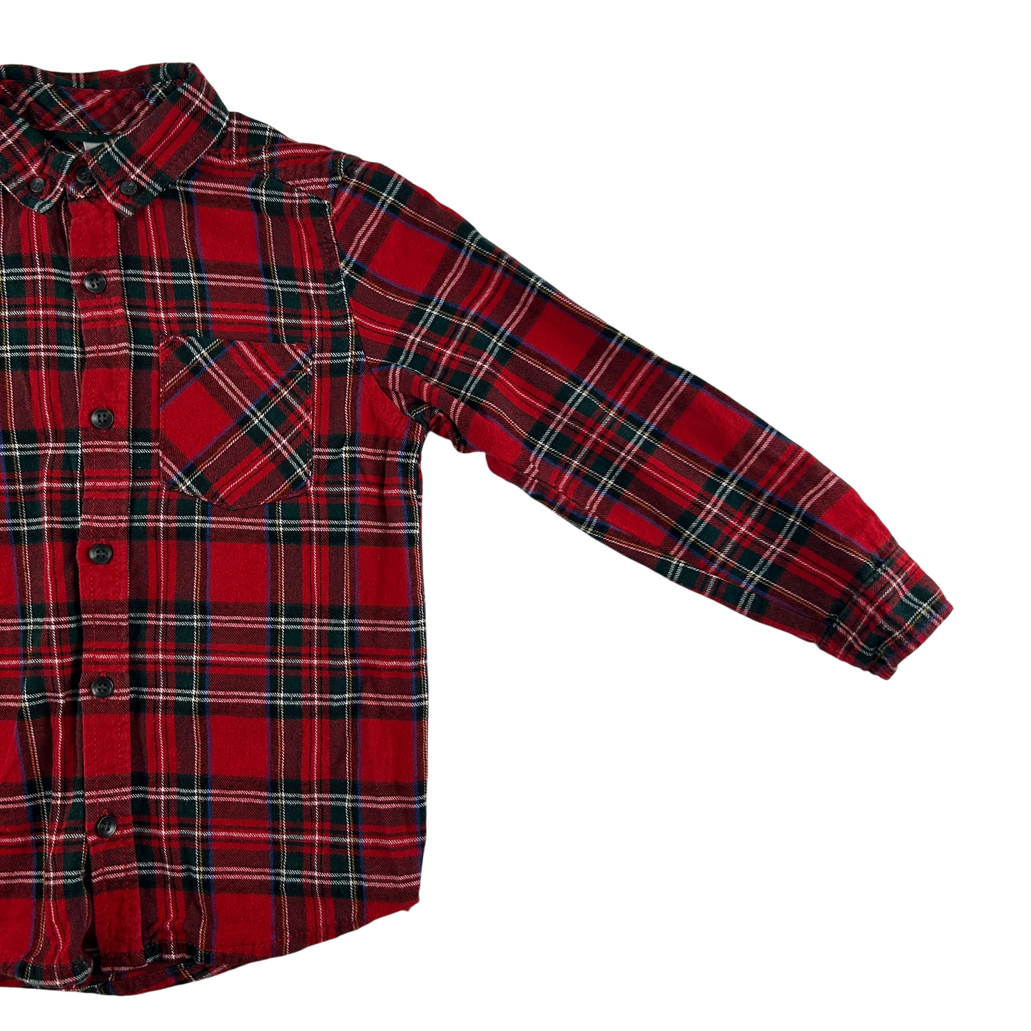 Tu Shirt 7-8 Years Red Tartan Check Long Sleeve Cotton