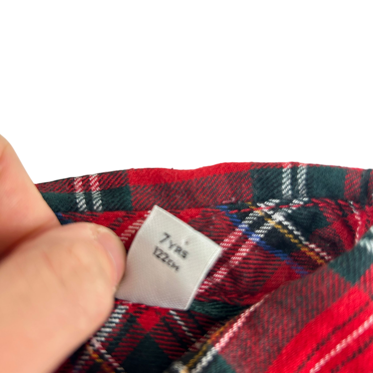 Tu Shirt 7-8 Years Red Tartan Check Long Sleeve Cotton