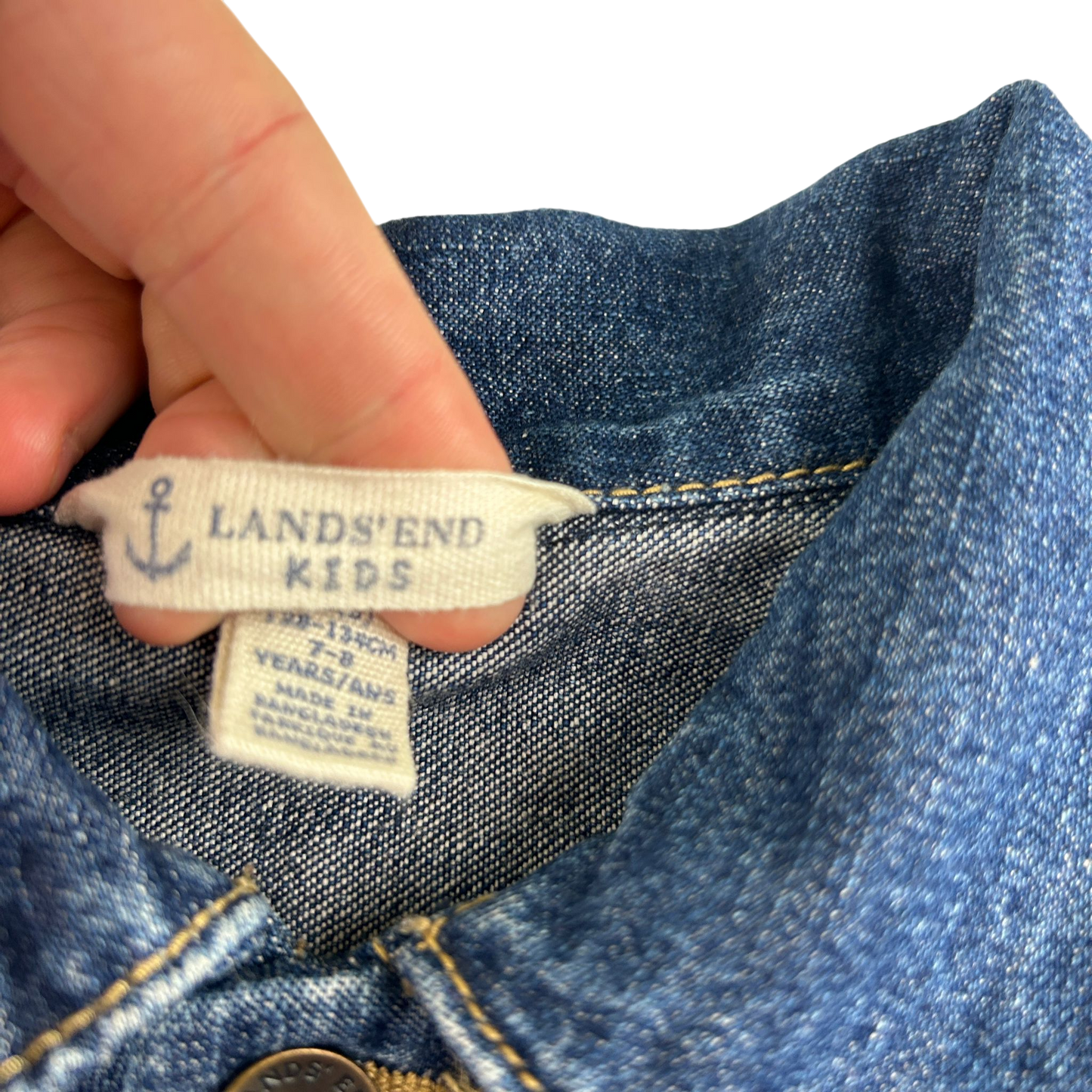 Lands End Denim Jacket 7-8 Years Blue Cotton