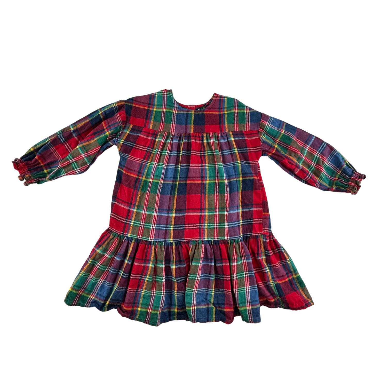 Nutmeg Dress 5-6 Years Multicolour Tartan Check Cotton