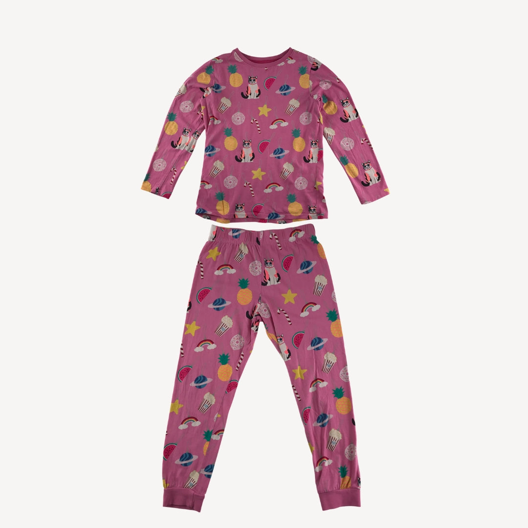 M&S Pyjama Set 8-9 Years Pink Animal Pattern Cotton