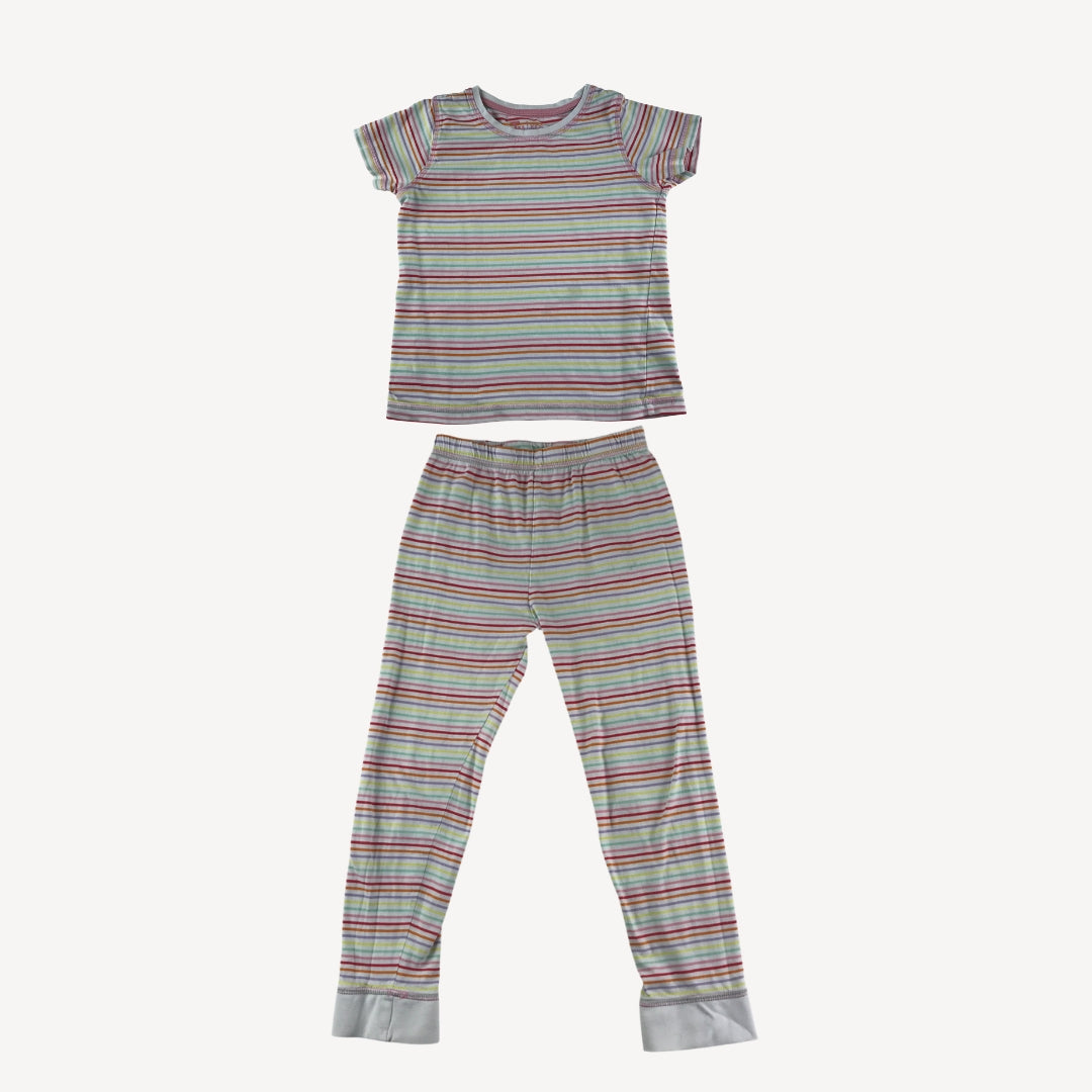 Tu Pyjama Set 6-7 Years Multicolour Stripe Cotton