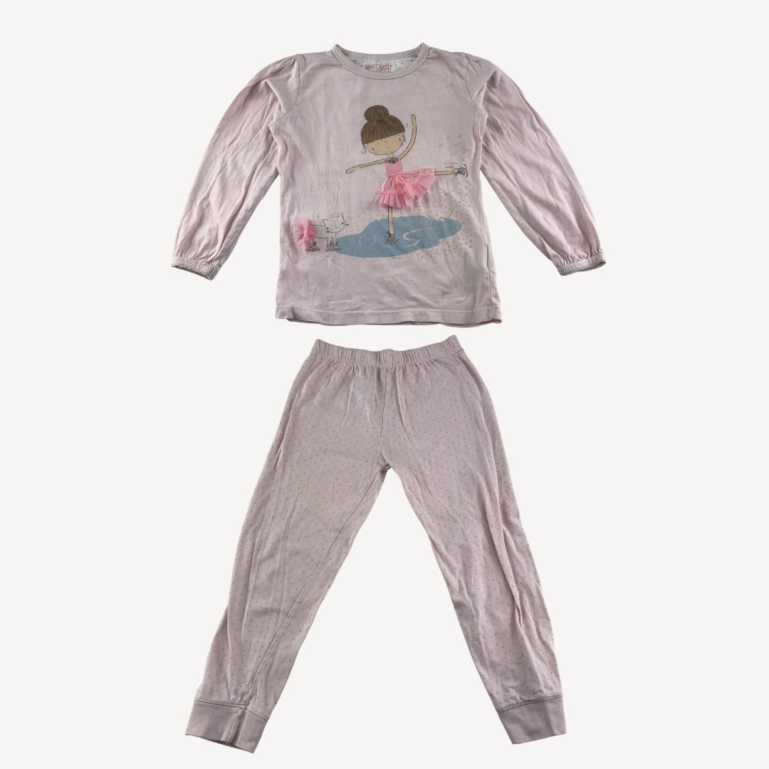 Mothercare Pyjama Set 5-6 Years Pink Ballerina Design Cotton
