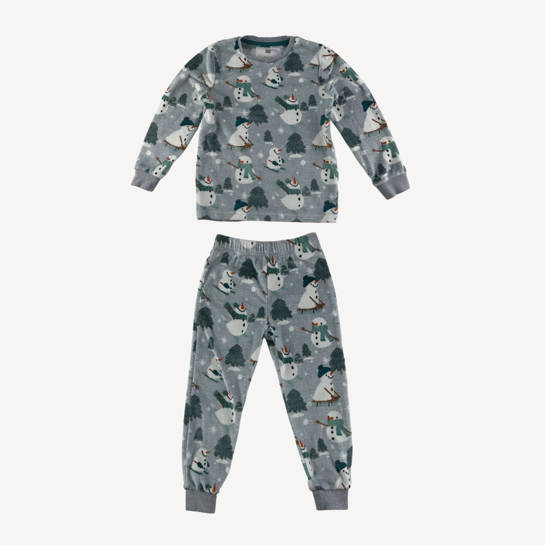 F&F Pyjama Set 5-6 Years Grey Snowman Pattern