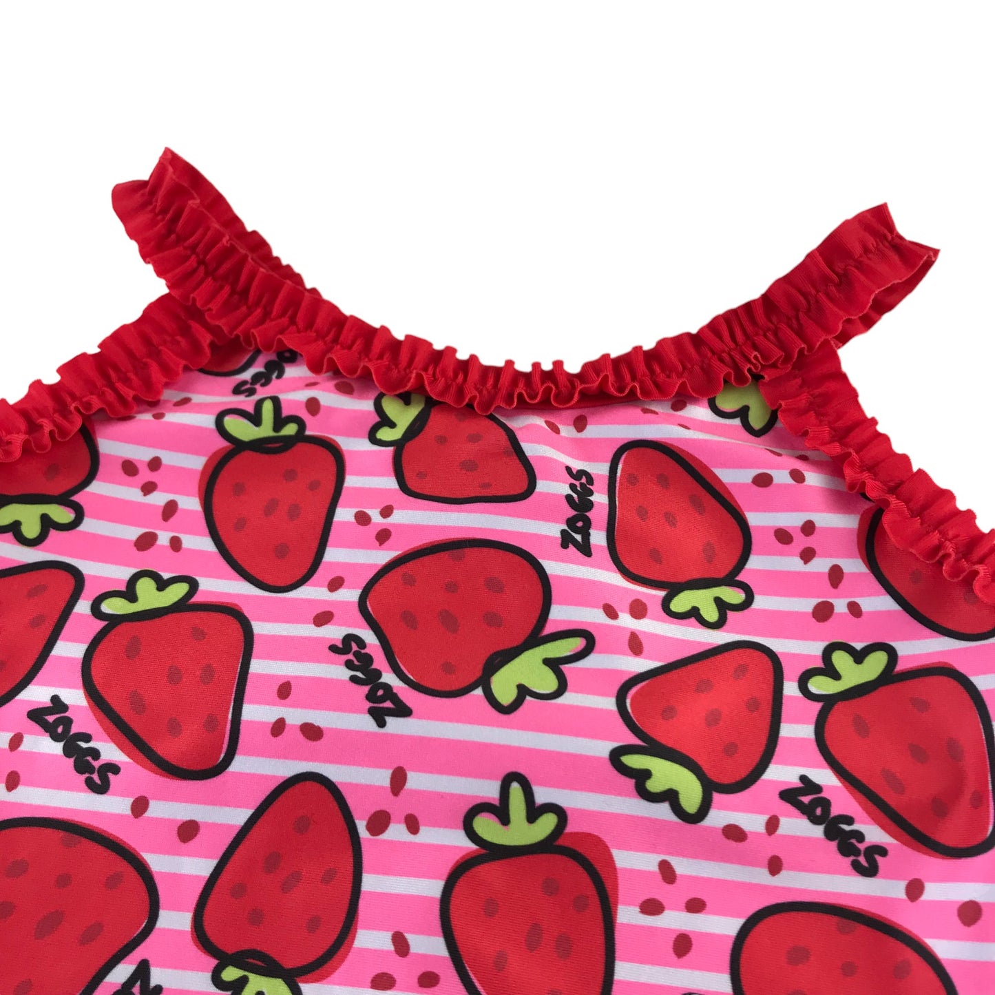 Zoggs swimsuit 4-5 years pink and red strawberries one piece cossie