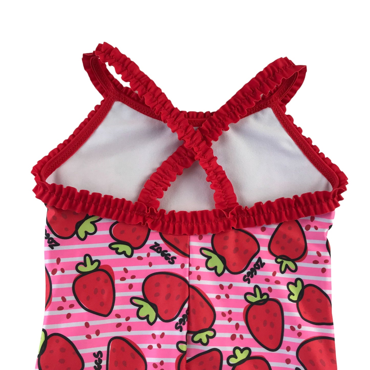 Zoggs swimsuit 4-5 years pink and red strawberries one piece cossie
