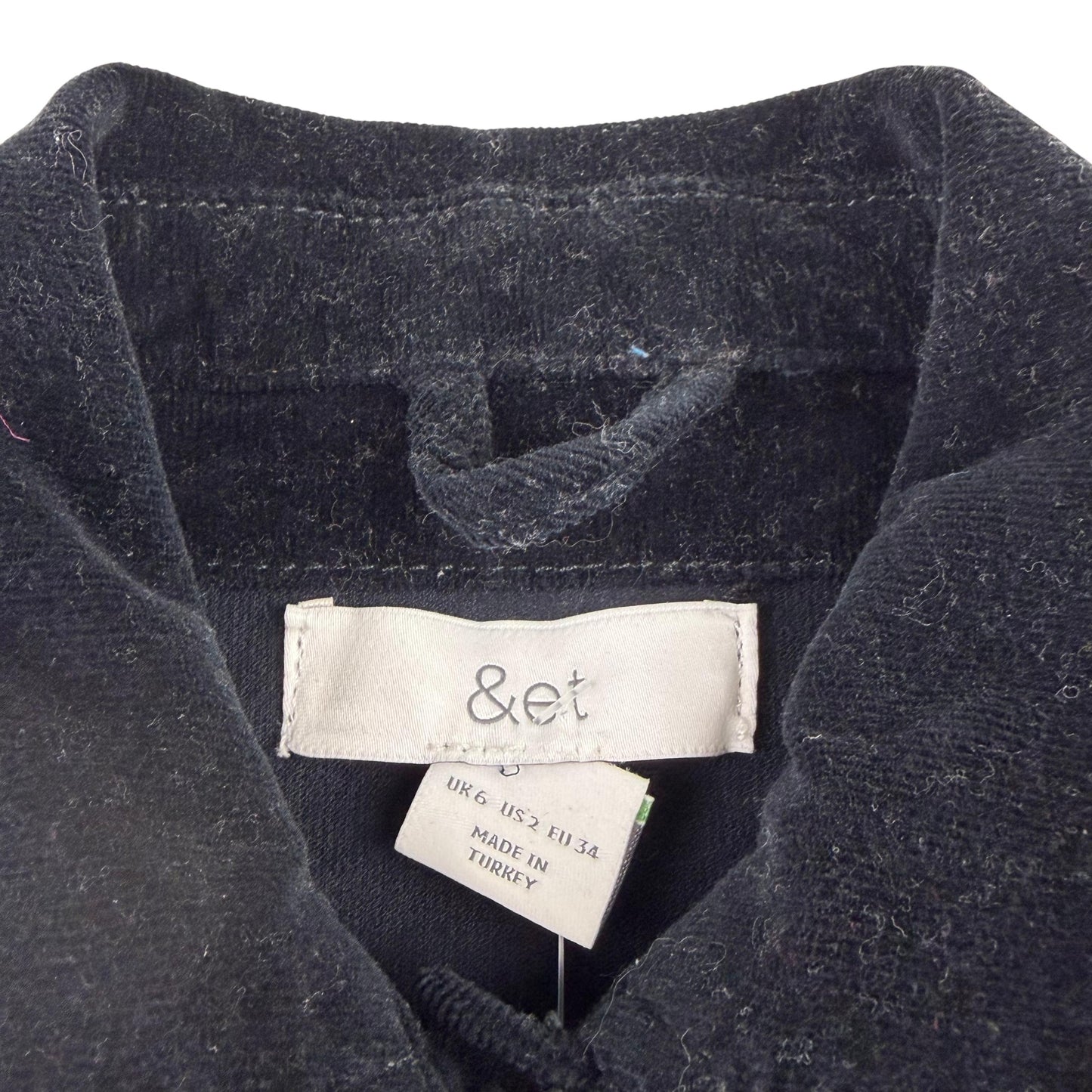 &et UK 6 black denim style jacket cotton elastane