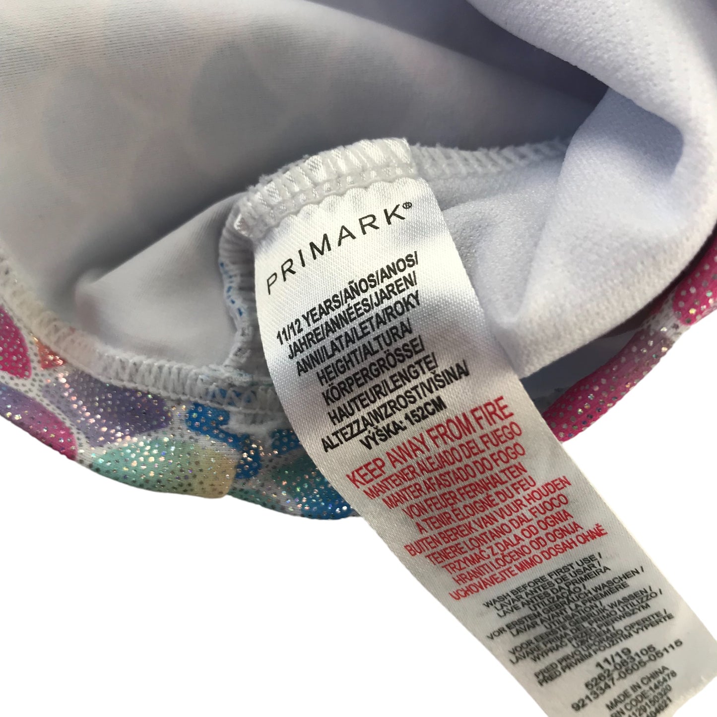 Primark swimsuit 11-12 years pastel colour sparkly mermaid scale 2 piece set