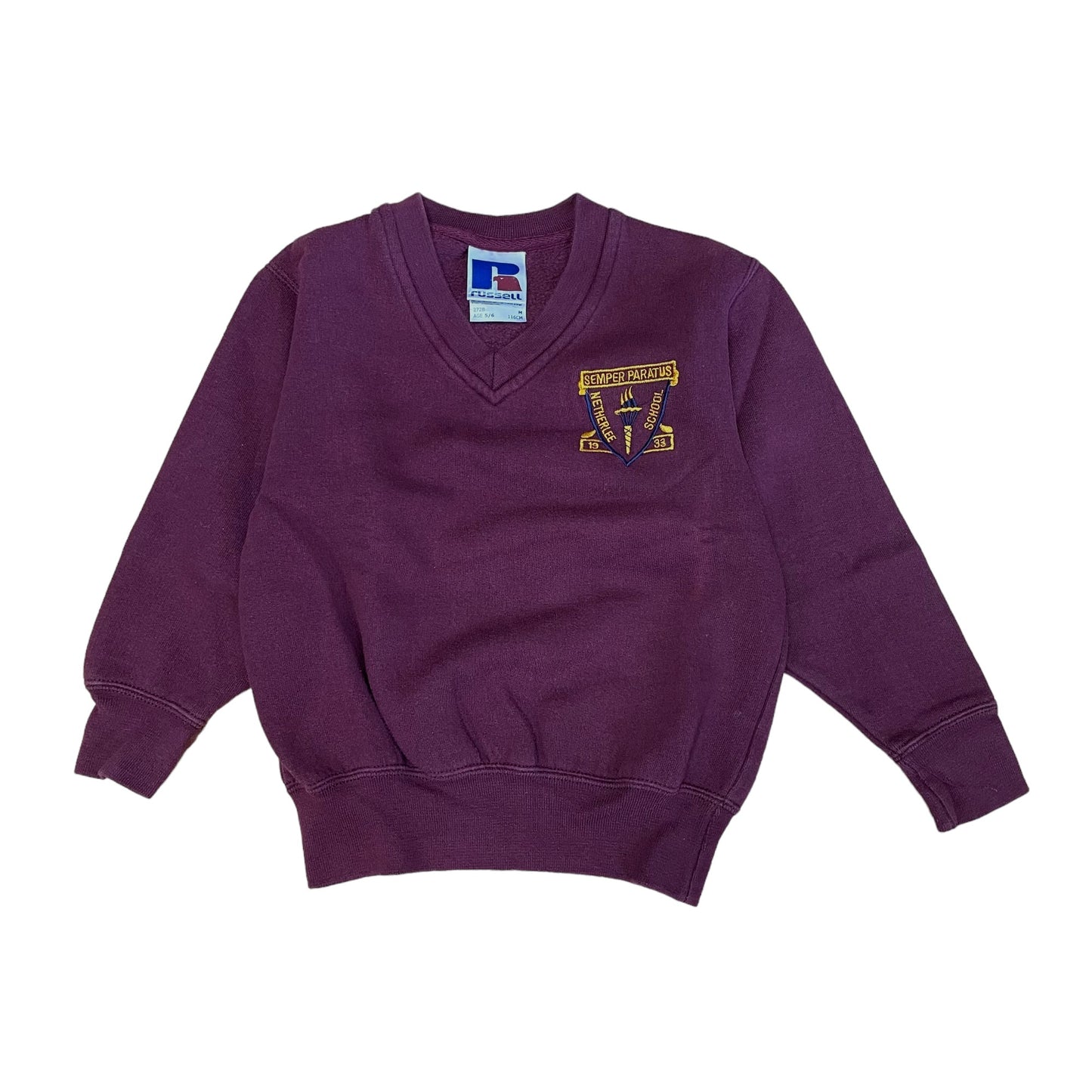 *Netherlee Primary Burgundy V-neck sweatshirt