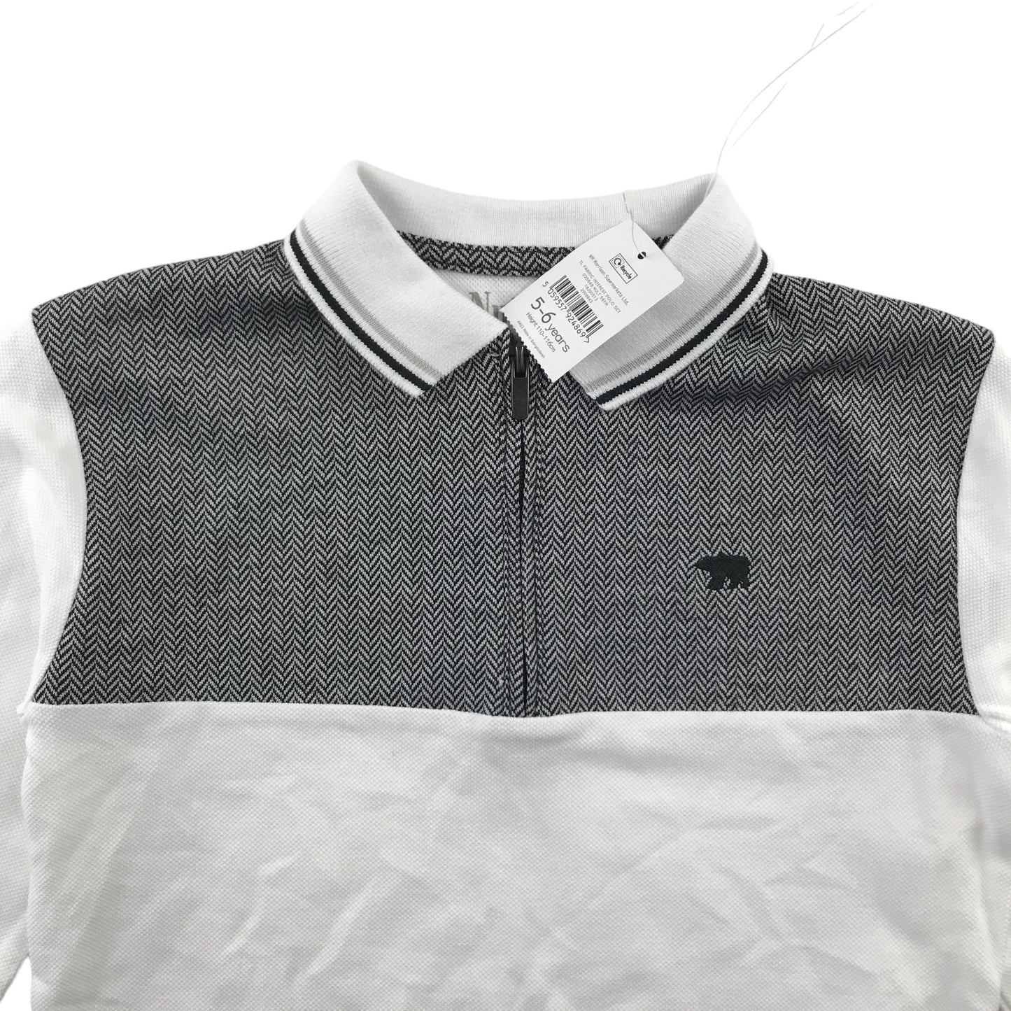 Nutmeg Polo Shirt and Trousers Set 5-6 years White and Grey Smart comfortable