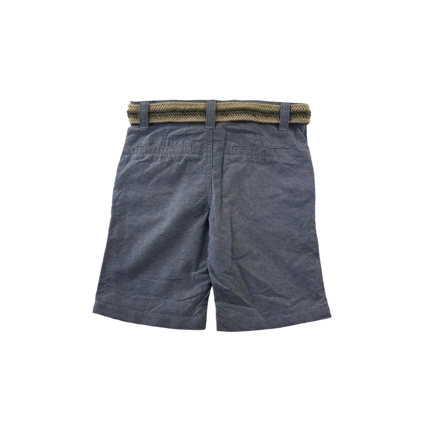 Primark Shorts Age 5 Blue Chino Style with Belt Cotton