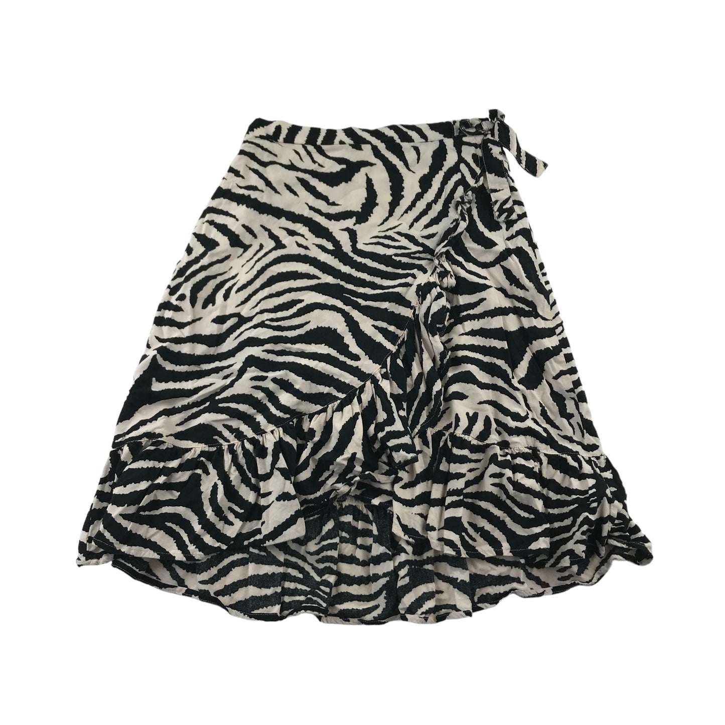 Next Skirt Age 9 Black and Cream Zebra Stripes Pattern Midi Style