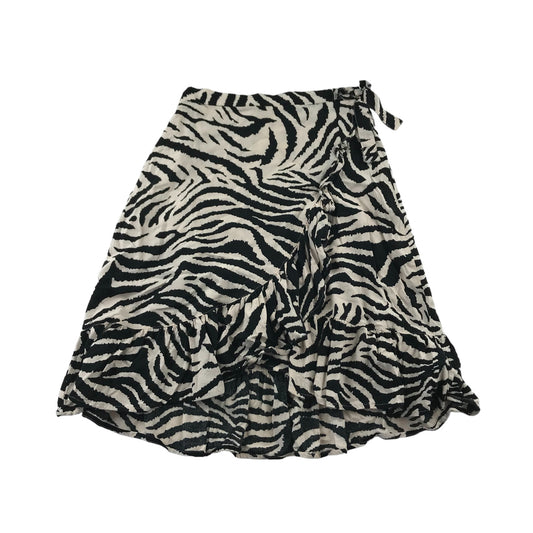 Next Skirt Age 9 Black and Cream Zebra Stripes Pattern Midi Style