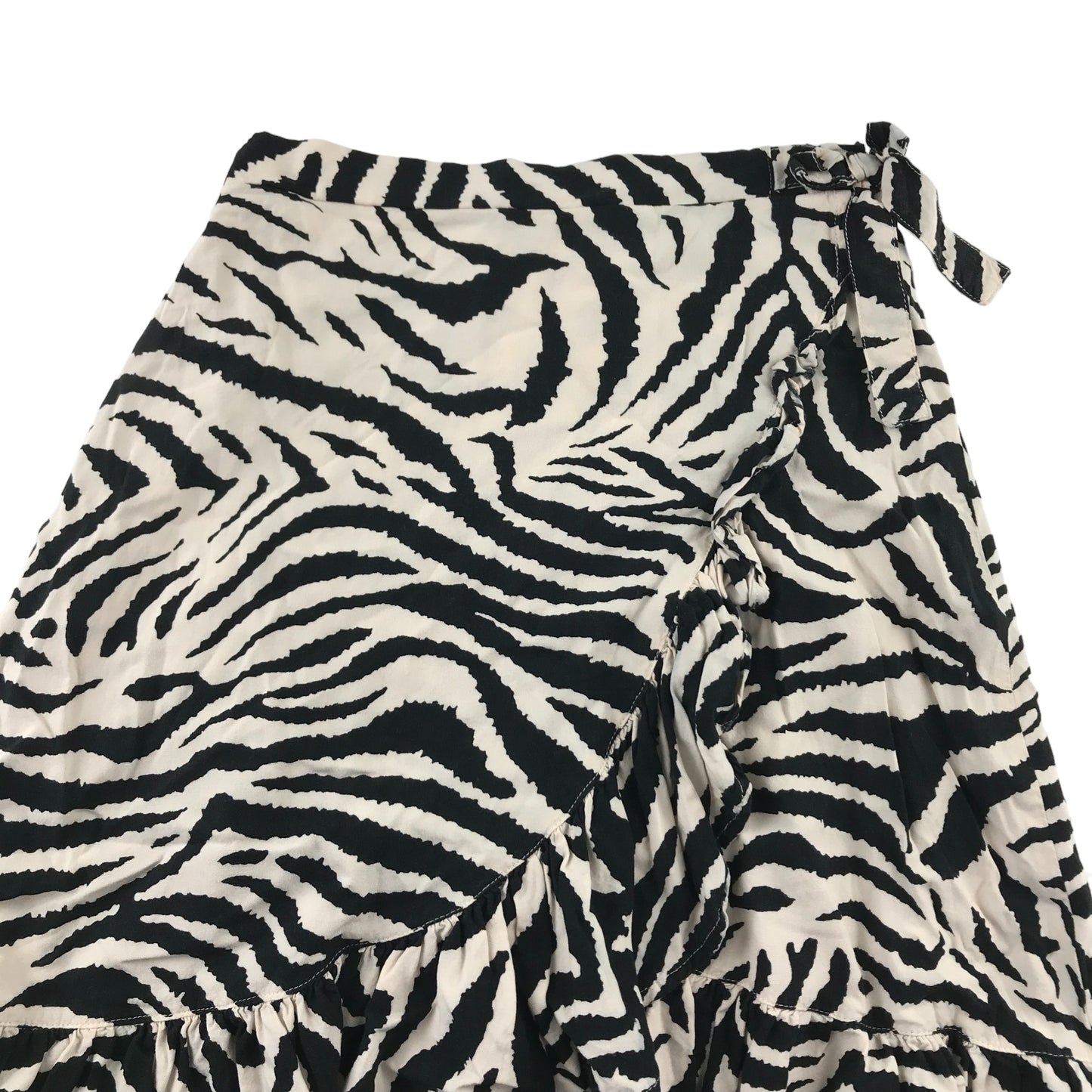 Next Skirt Age 9 Black and Cream Zebra Stripes Pattern Midi Style