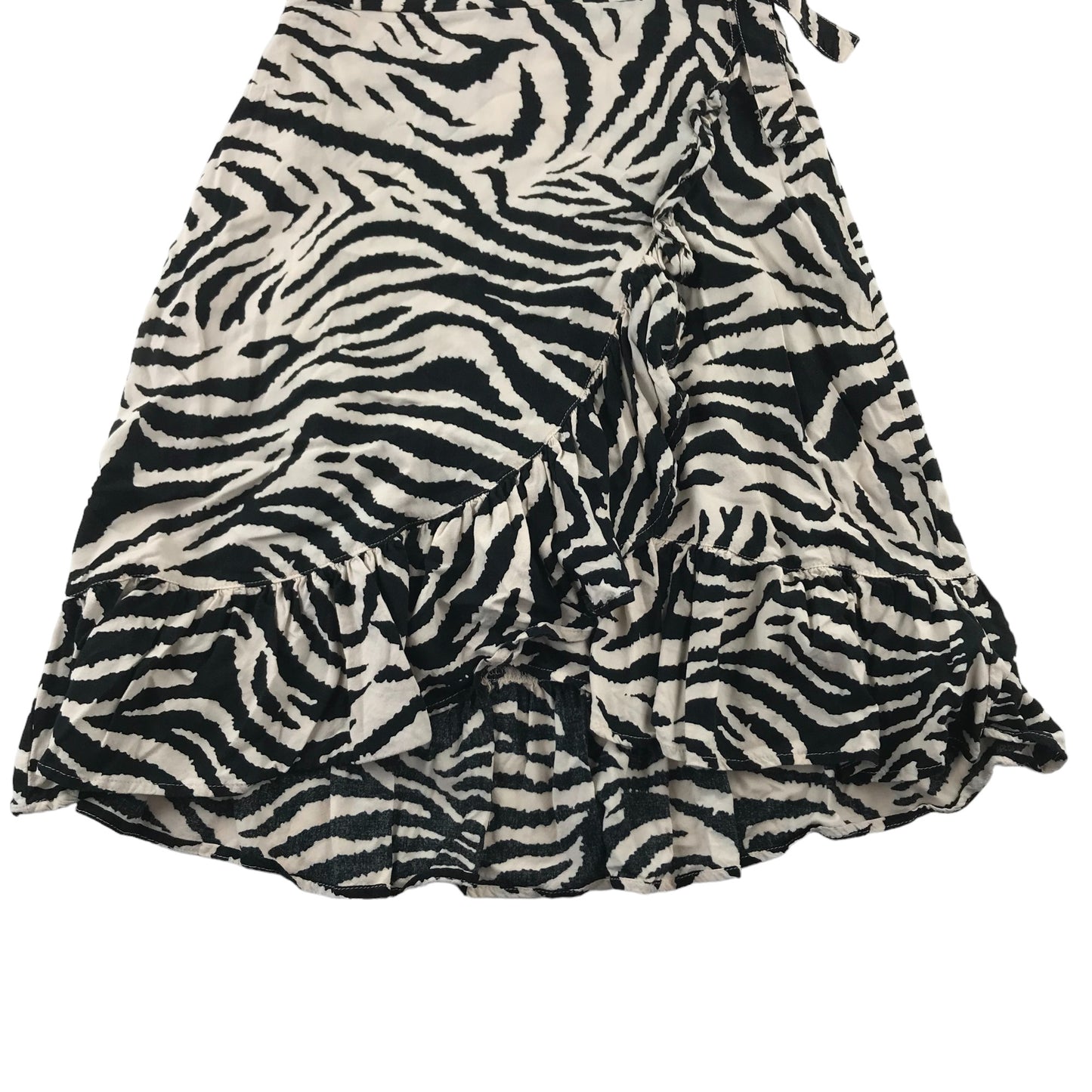 Next Skirt Age 9 Black and Cream Zebra Stripes Pattern Midi Style