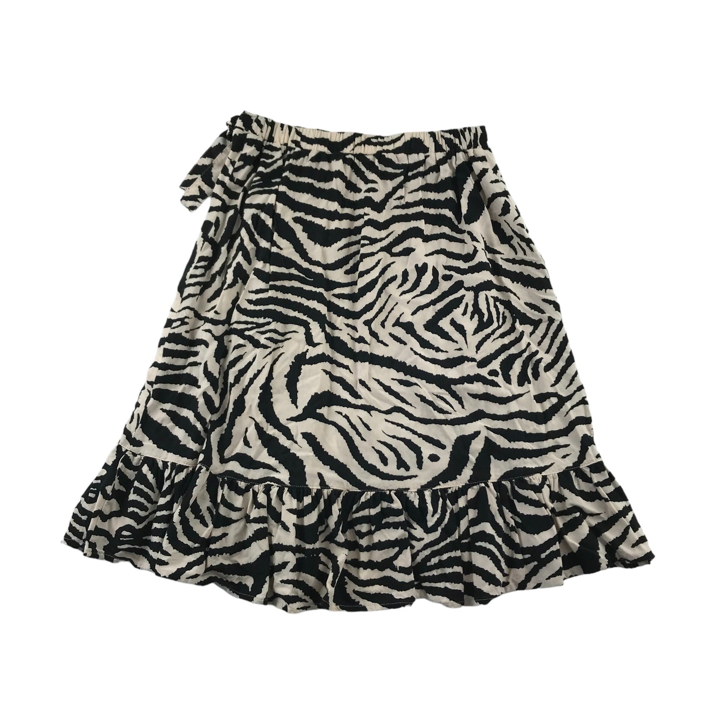 Next Skirt Age 9 Black and Cream Zebra Stripes Pattern Midi Style