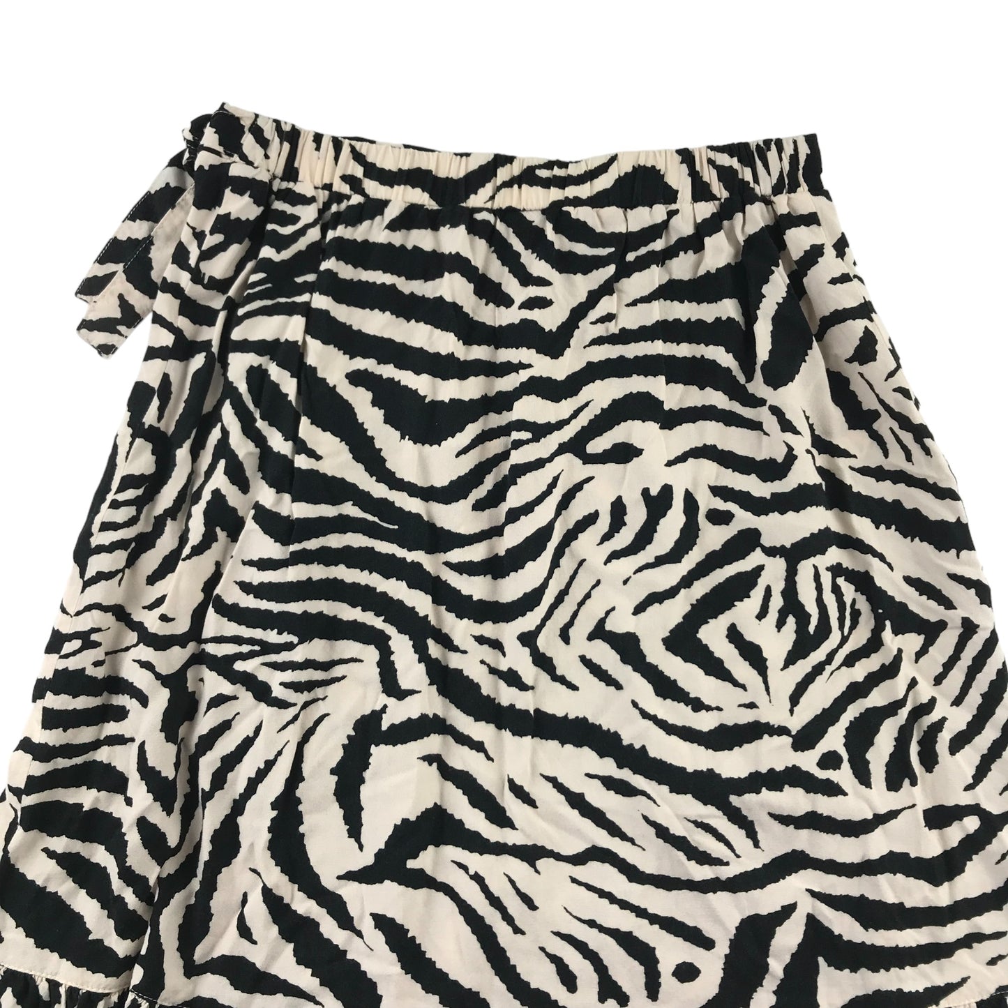 Next Skirt Age 9 Black and Cream Zebra Stripes Pattern Midi Style