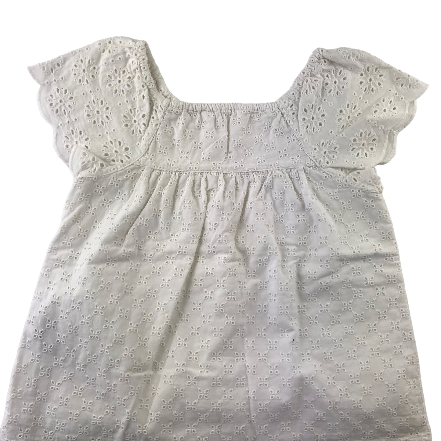 M&S blouse 6-7 years white short sleeve embroidered cotton