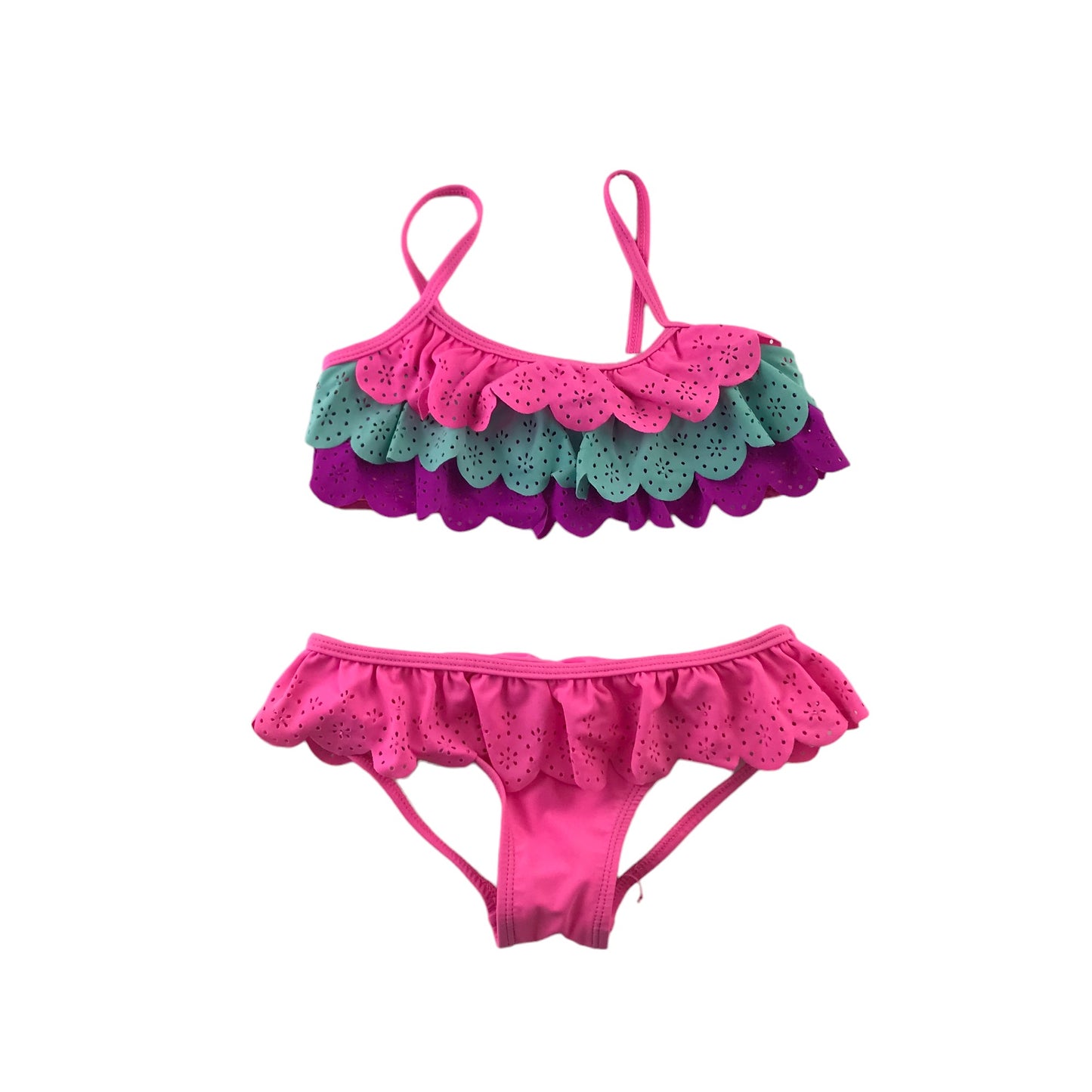 Primark Swimsuit 6-7 years pink and purple frilled bikini set