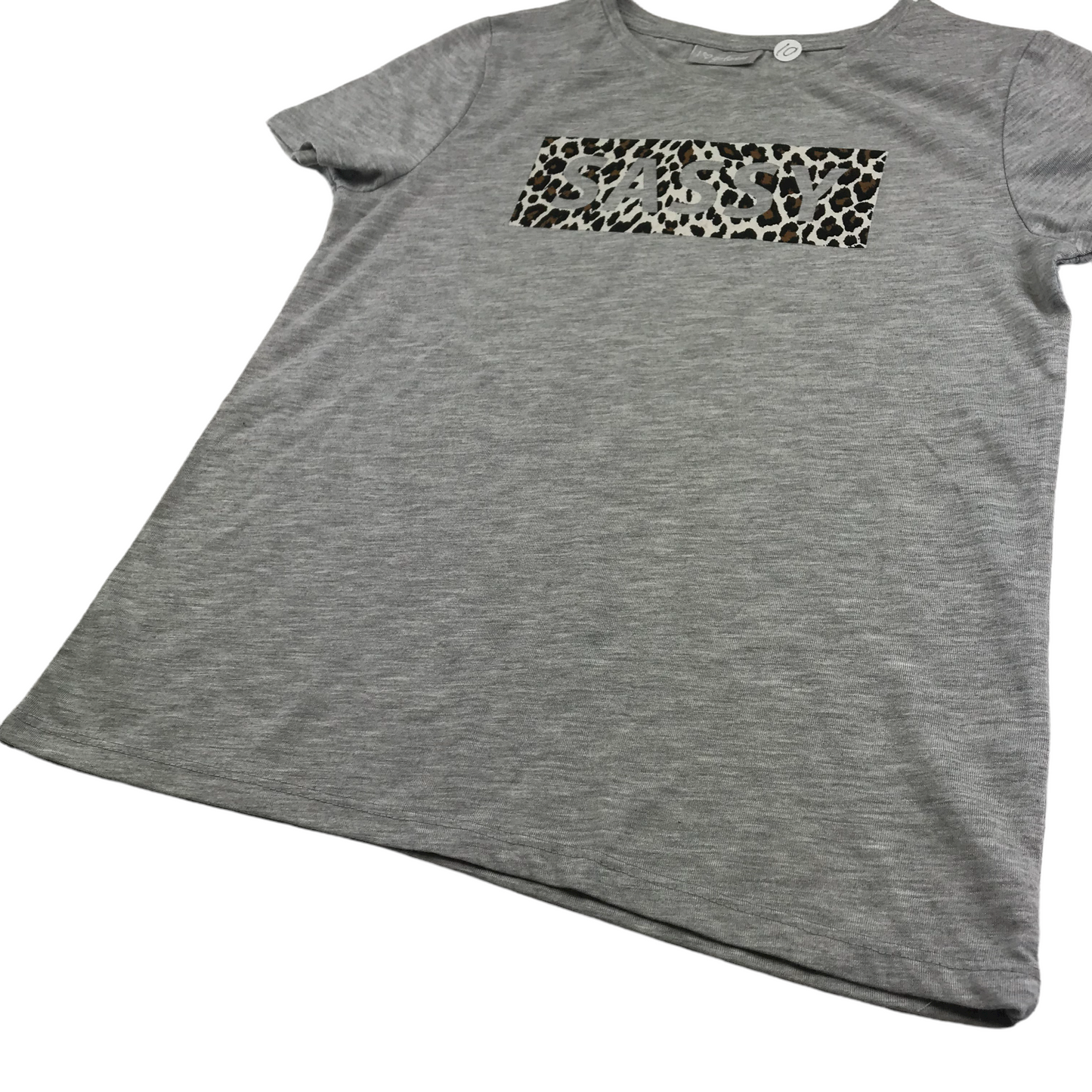 Matalan Grey Sassy Animal Print T-shirt Age 10