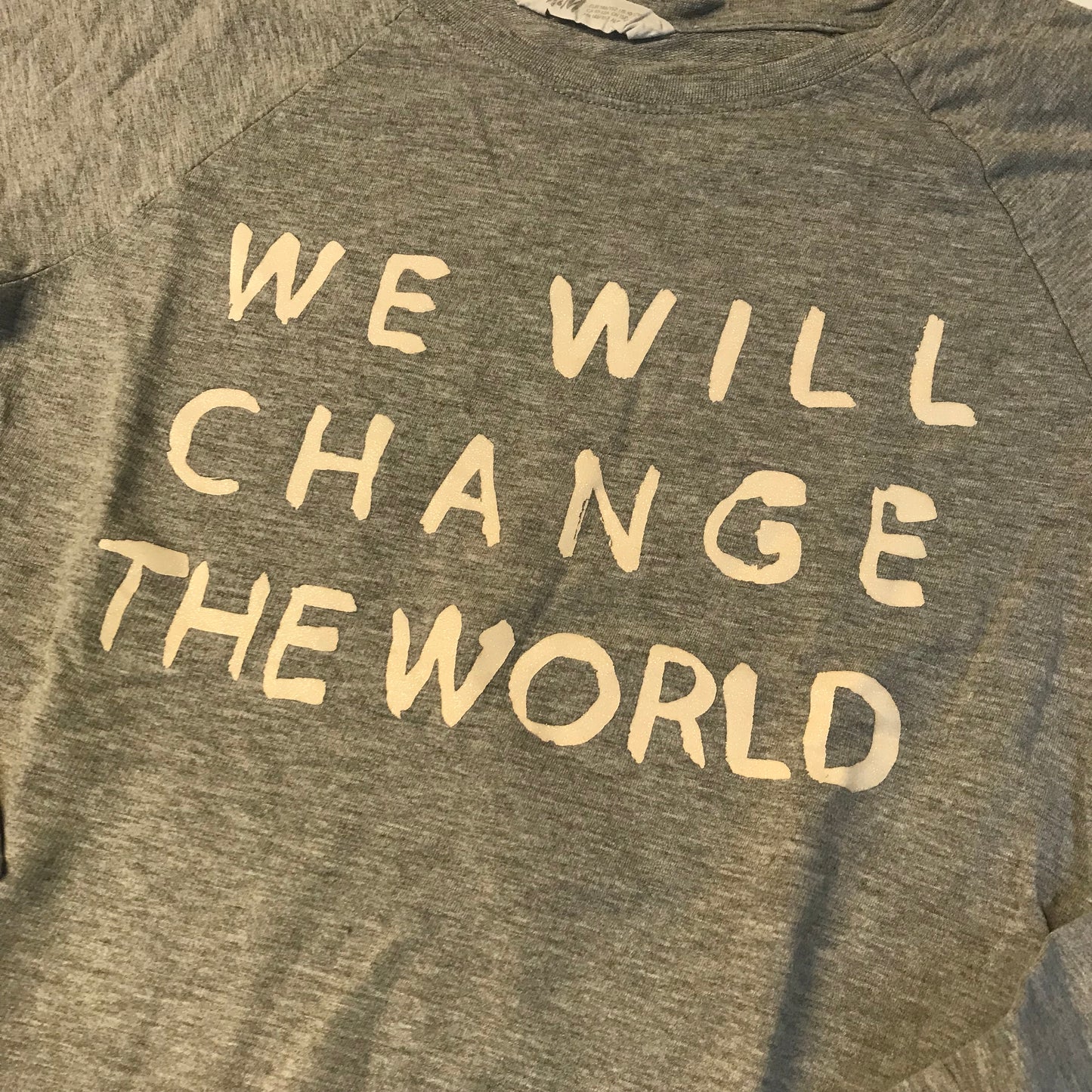 H&M Grey We Will Change the World Sweatshirt Age 10