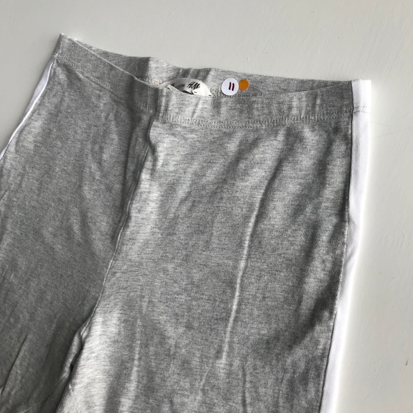 H&M Grey Cycling Shorts with White Stripes Age 11