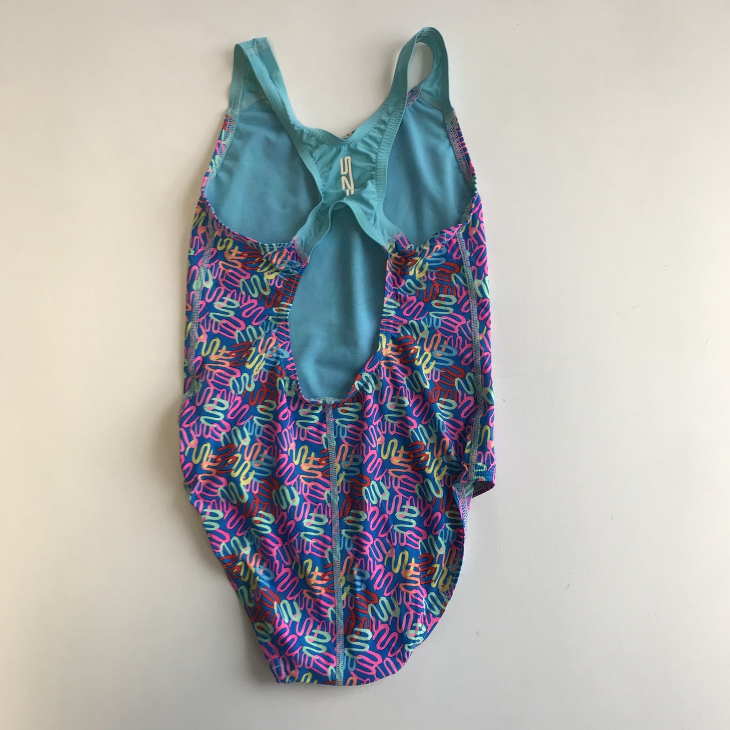 Swimsuit - Blue & Pink Pattern - Age 11