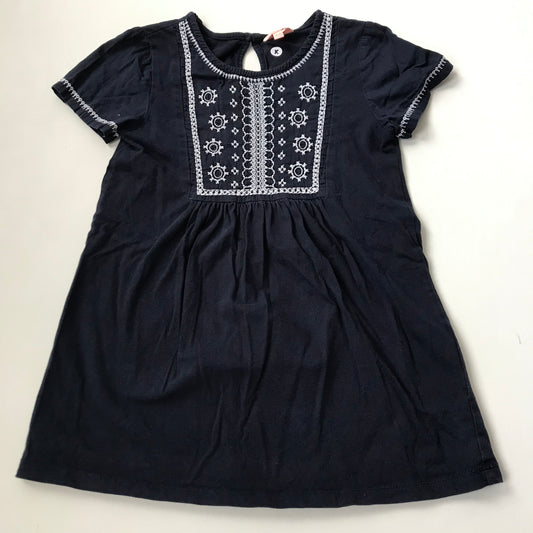 Jigsaw Navy Blue Embroidered Top Age 4