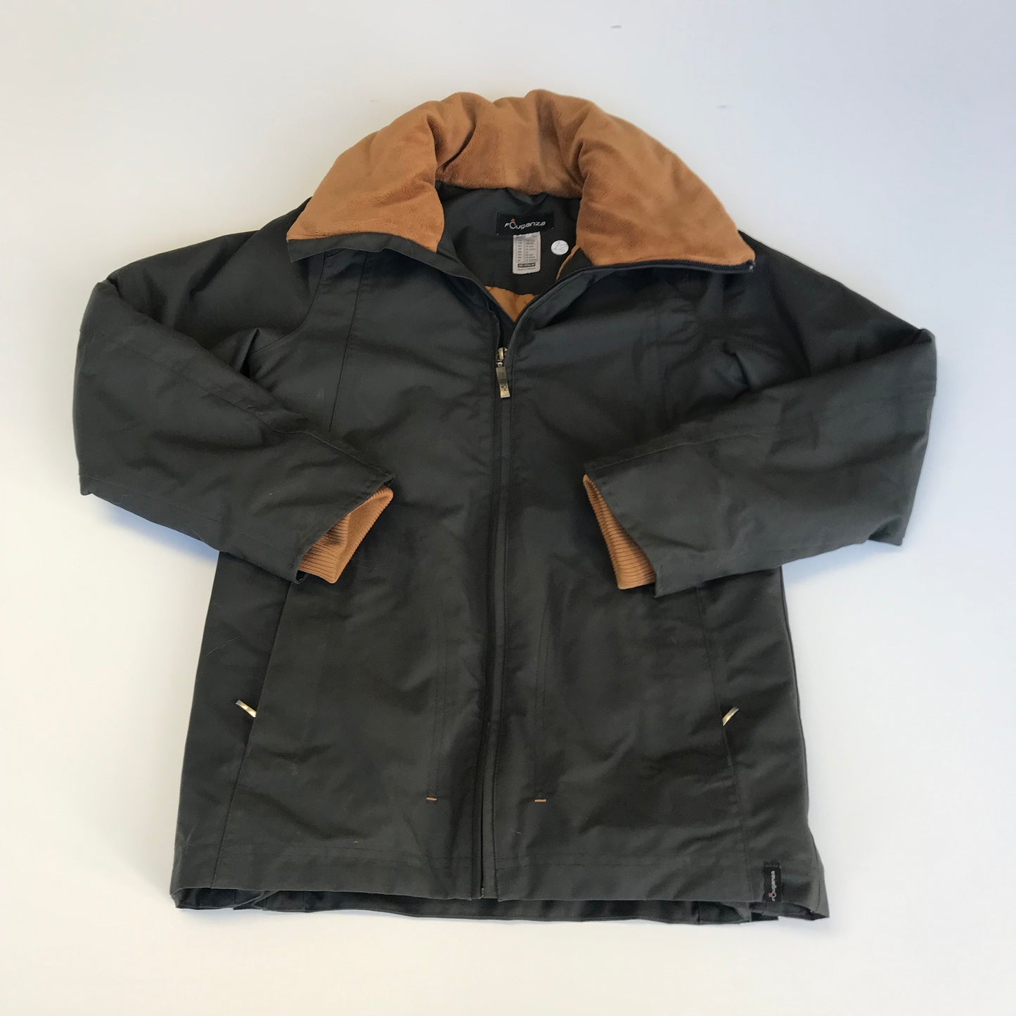 Decathlon Fouganza Jacket Age 11 Dark Grey Warm Lined High Collar