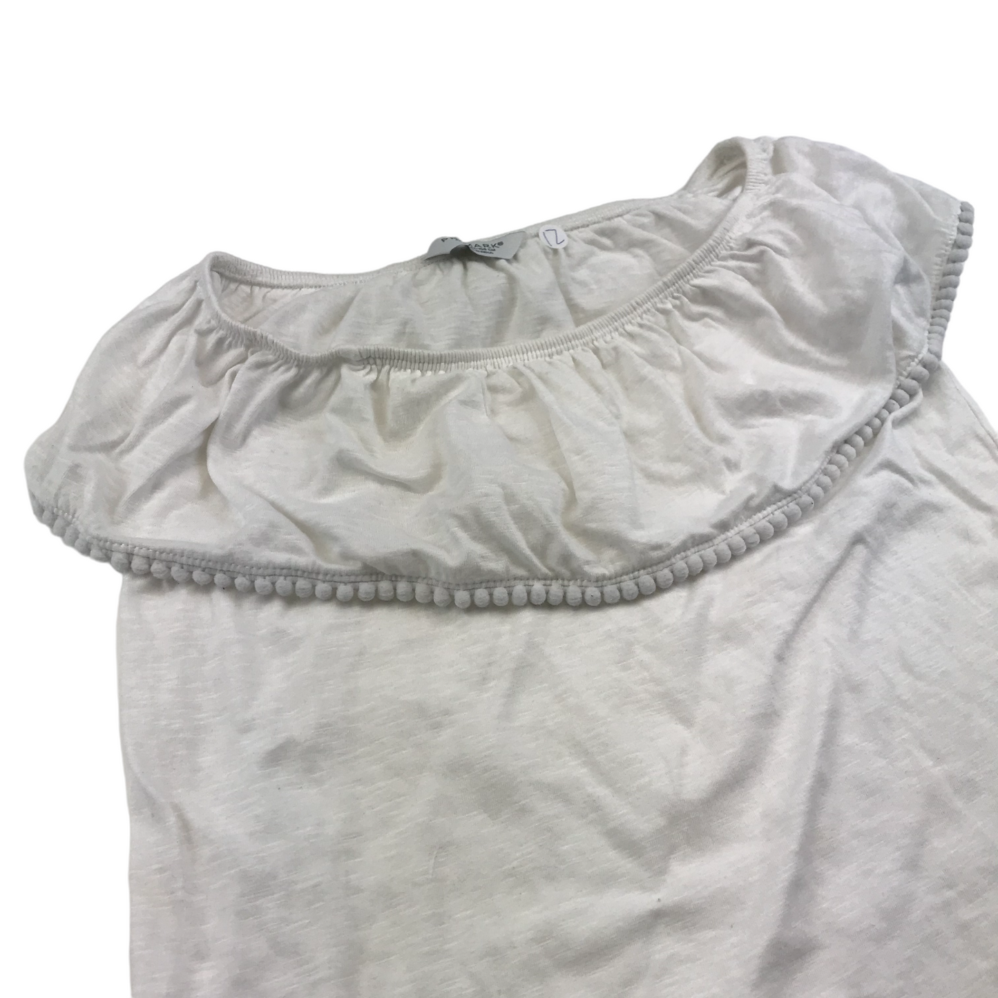 Primark White Frill Layer Top Age 12