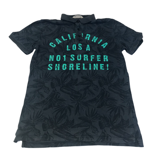 H&M California Palm Tree Print Polo Shirt Age 13