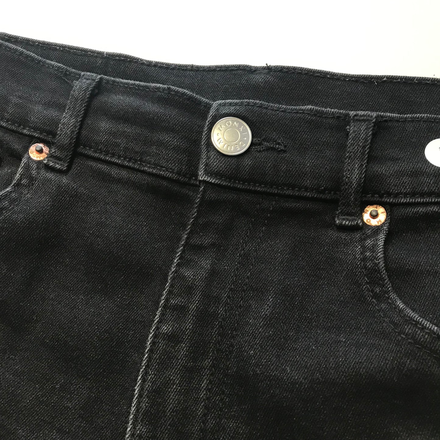 Monki Black Plain Denim Shorts Age 14