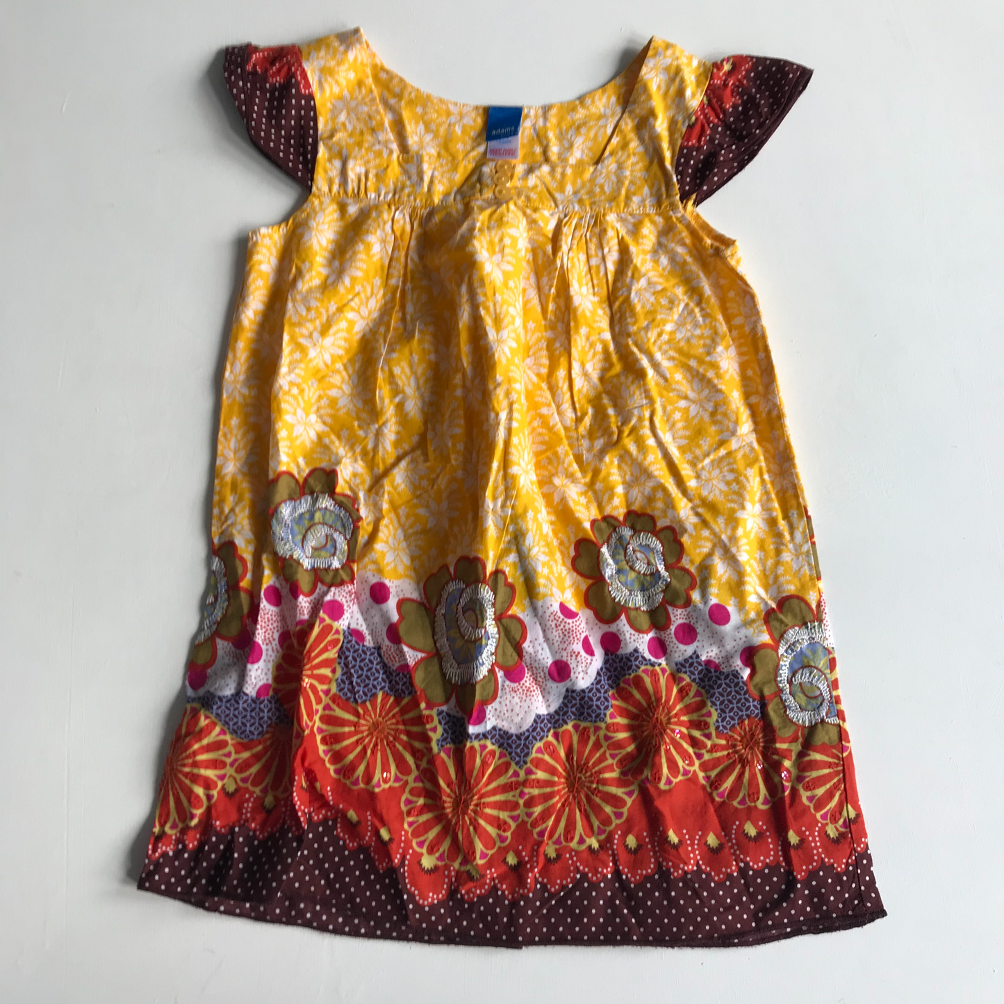Dress - Adams Kids, Yellow & Orange - Age 7