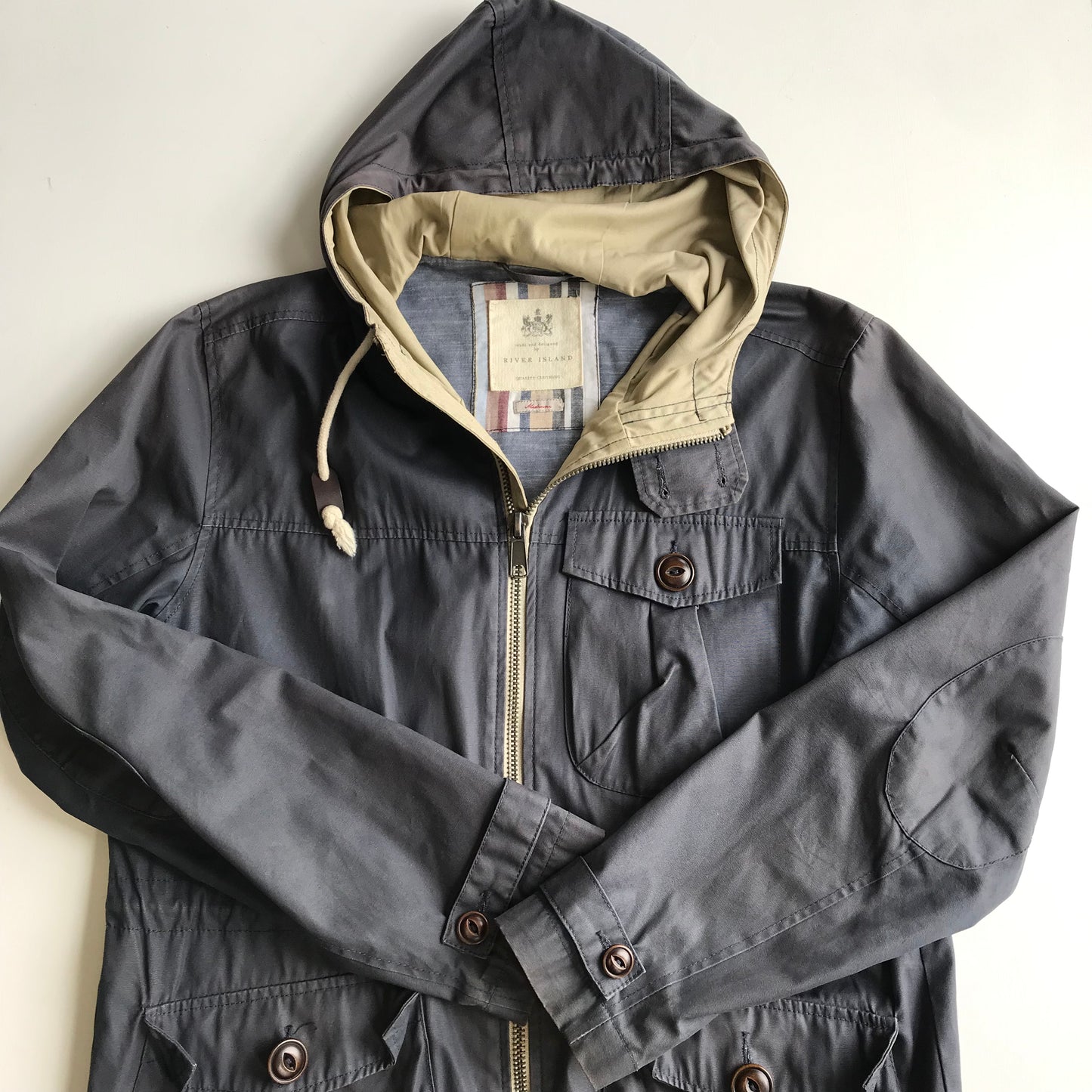 River Island Blueish Grey Light Parka Jacket Adults M