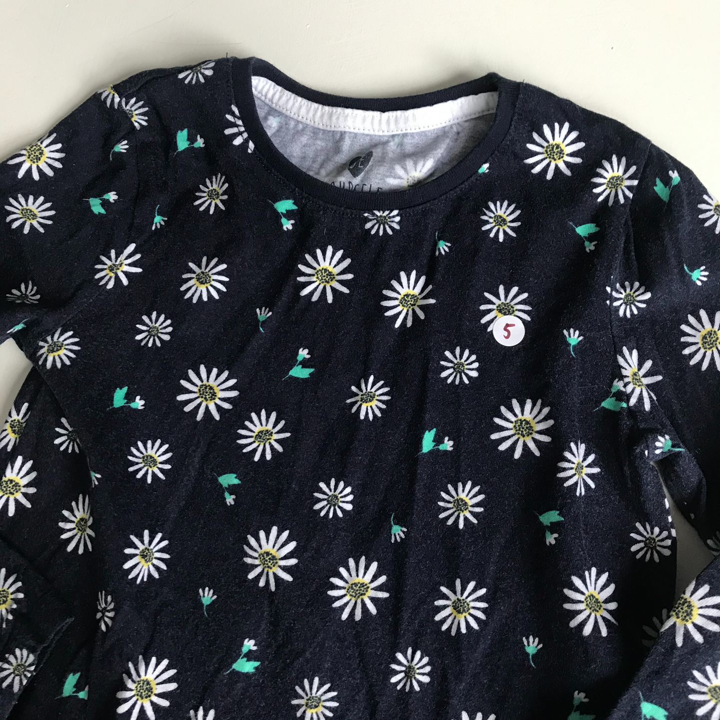 F&F Navy Blue Cotton Daisies Print Dress