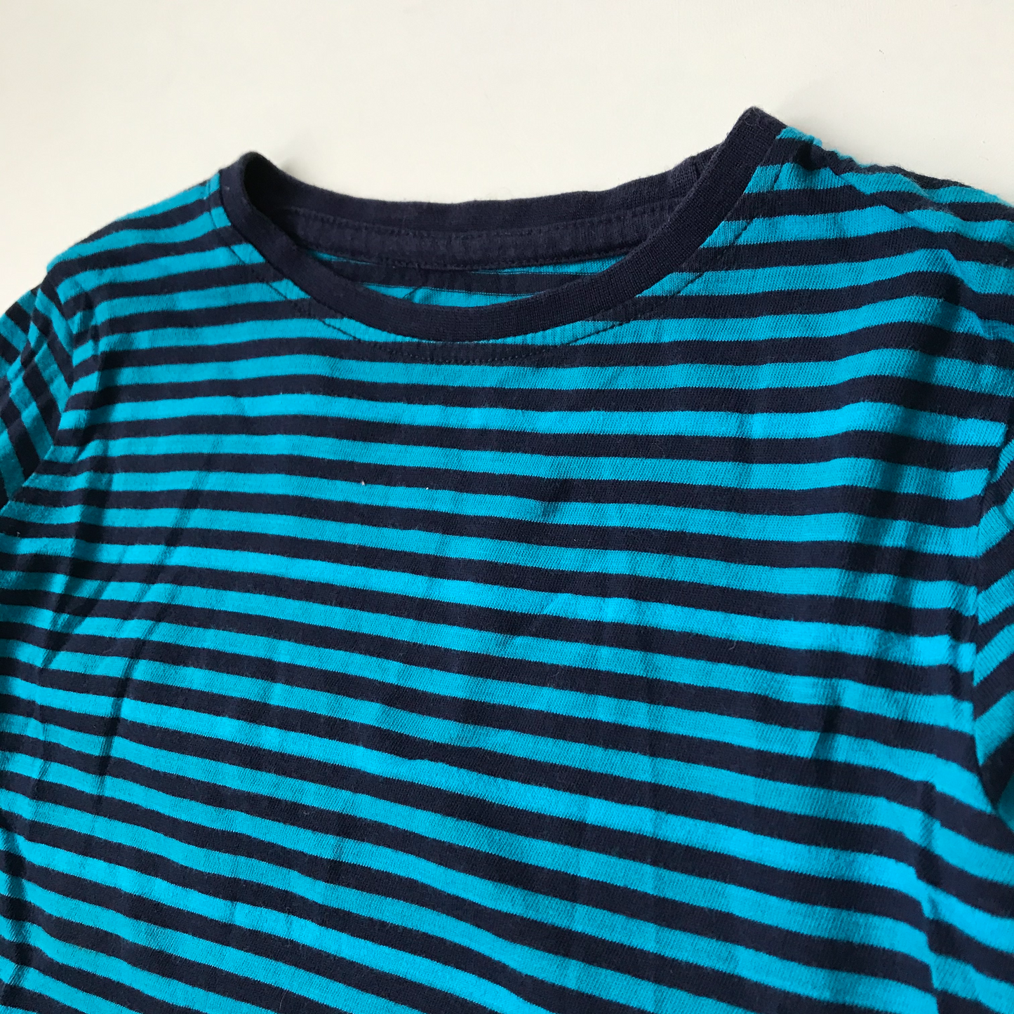 T-shirt - Blue Long Sleeve with Stripes - Age 4