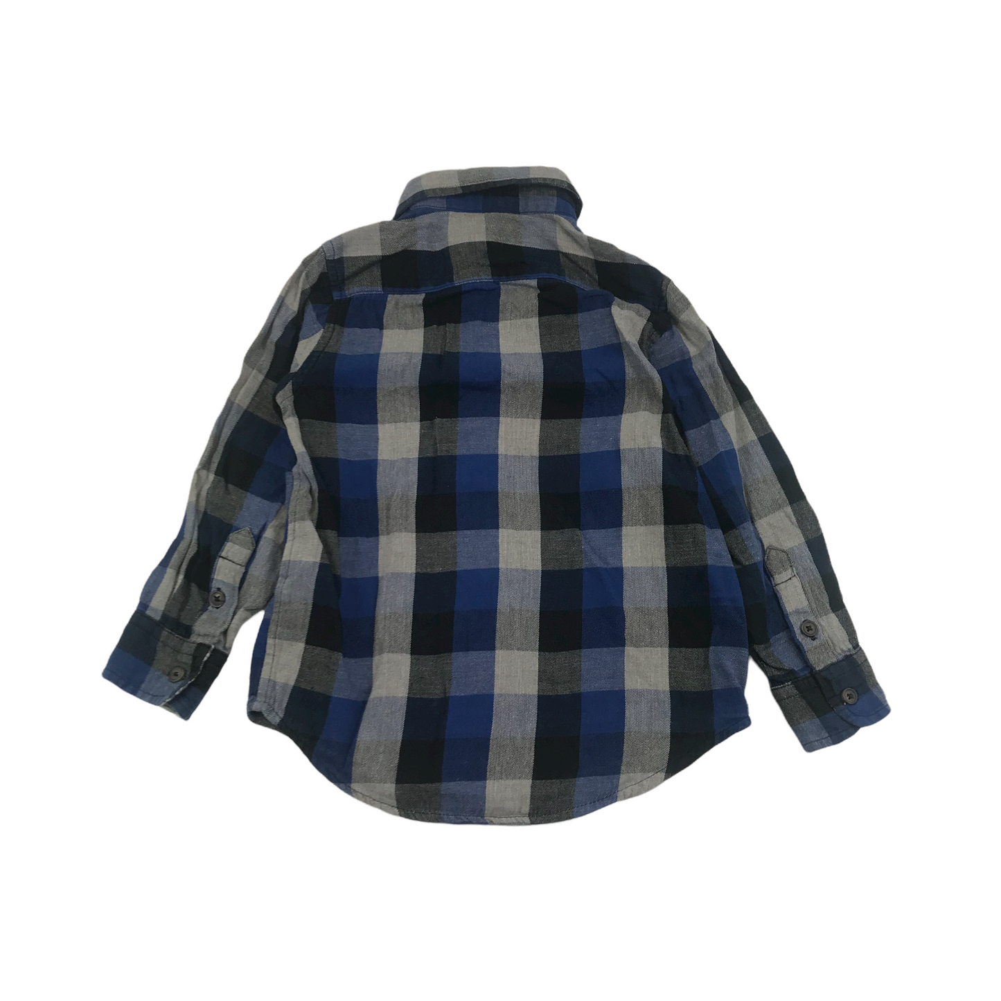 Sam and Ty Blue and Grey Checked Shirt Age 4