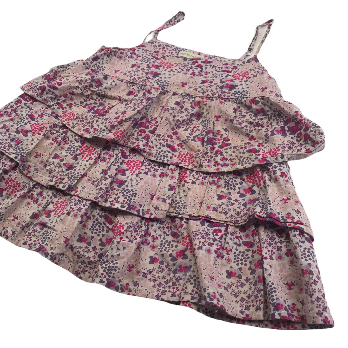 Verbraudet Pink and Purple Floral Layered Top Age 4