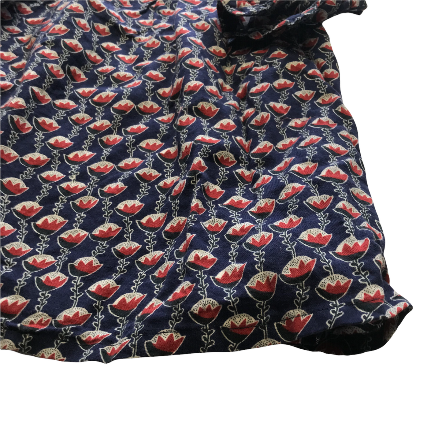 Monoprix Navy Blue Floral Long Sleeve Dress Age 4