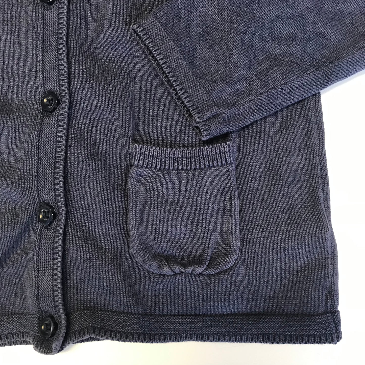 Navy Blue Knitted Button-up Cardigan Age 4