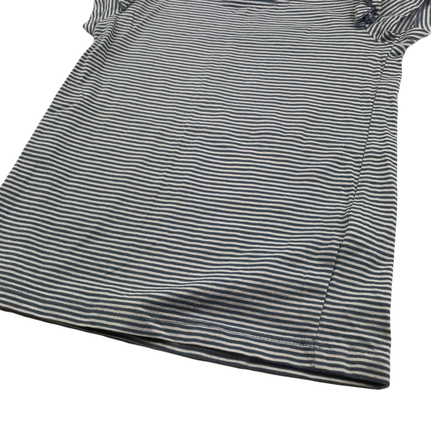 Next Navy Stripy Frilled Shoulder T-shirt Age 4