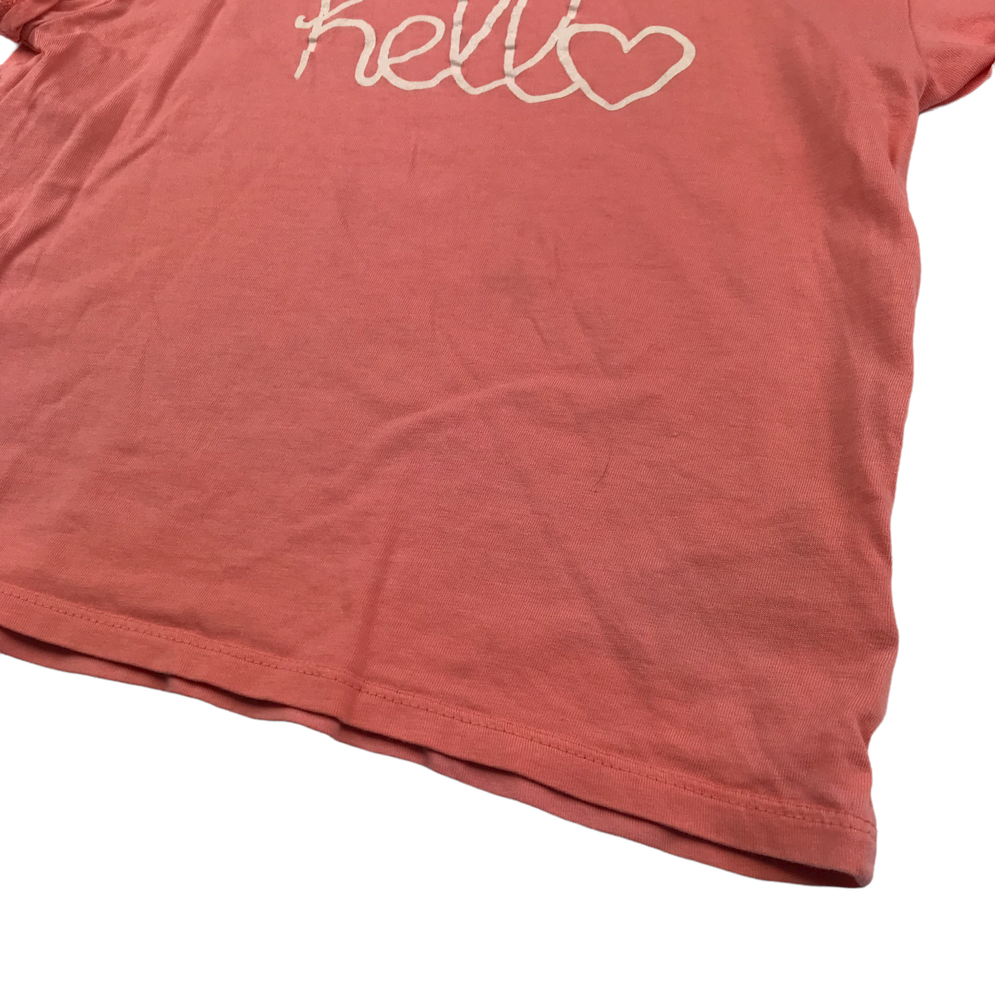 H&M Peachy Pink Hello Print T-shirt Age 4