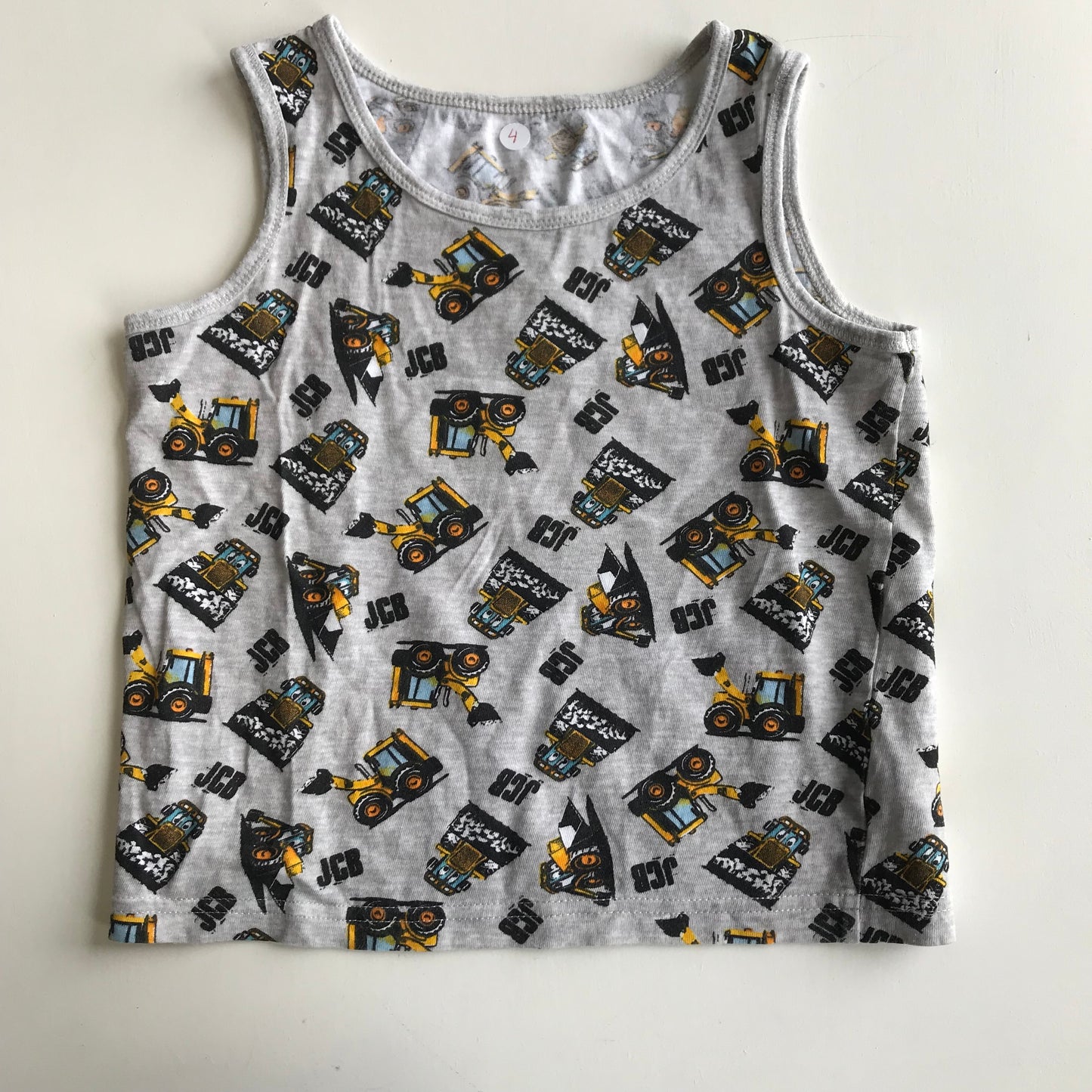 Top - Grey tank top JCB - Age 4