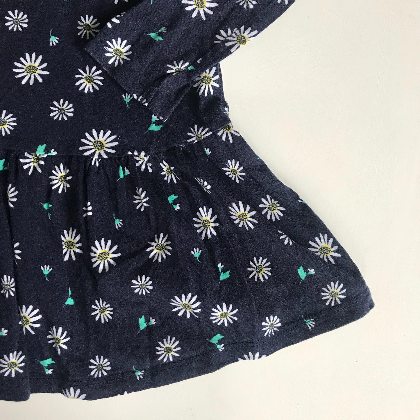 F&F Navy Blue Cotton Daisies Print Dress