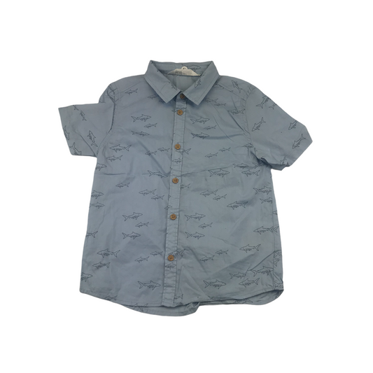 H&M Light Blue Shark Shirt Age 5