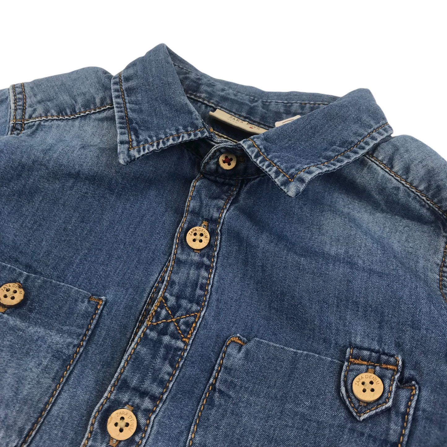 Zara Light Blue Denim Shirt Age 5