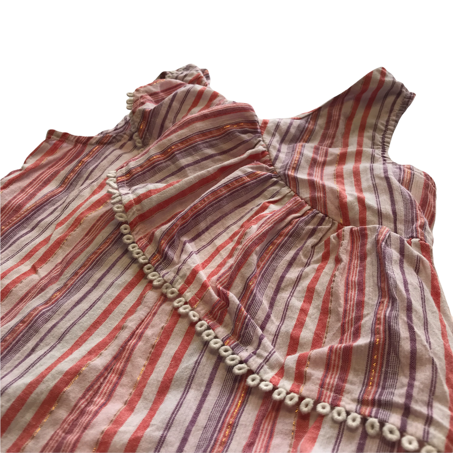 M&S Pink Stripy Flared Jumpsuit Age 5