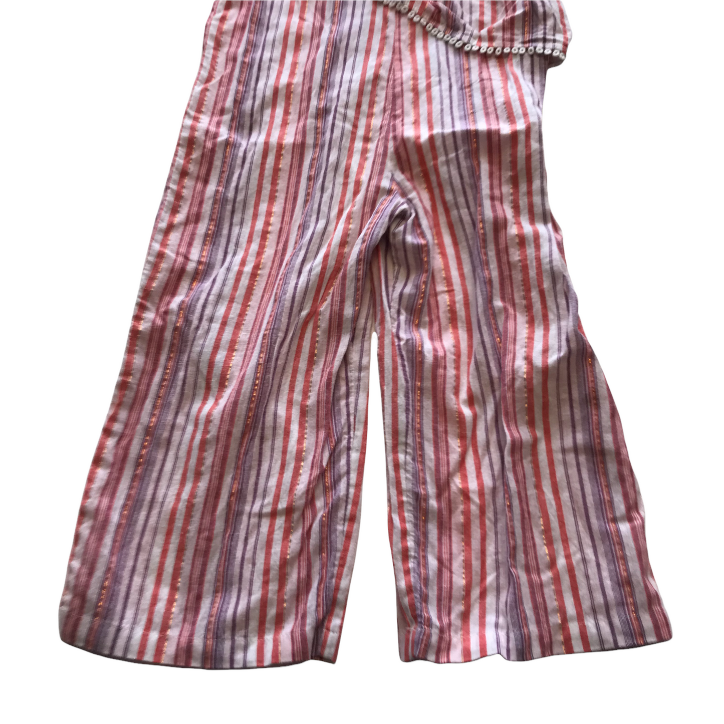 M&S Pink Stripy Flared Jumpsuit Age 5